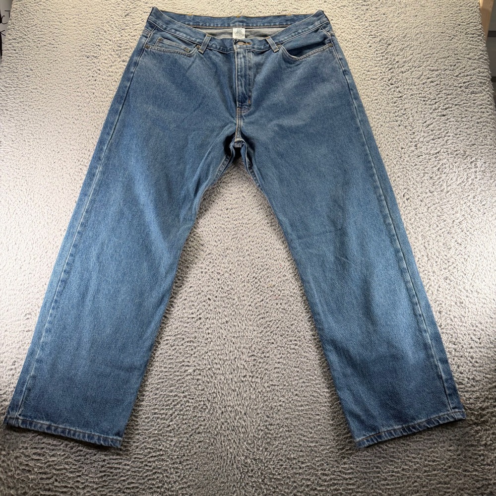 Faded Glory Jeans Mens 38x32 Blueβ Cotton Denim Straight Workwear Utility Baggy